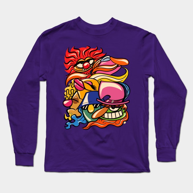 Electric Mayhem Lips Edition Long Sleeve T-Shirt by UzzyWorks